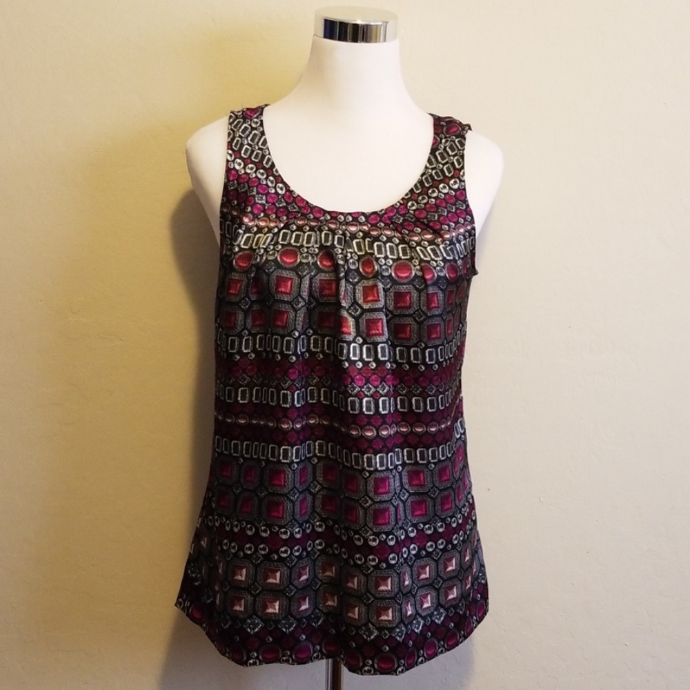 APT 9 Stylish Jeweled Pattern Sleeveless Top